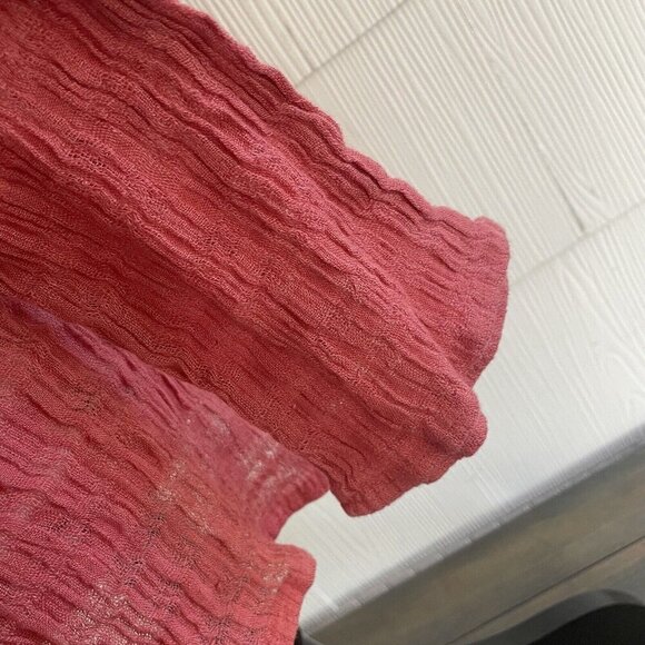 Chico’s Deep V-Neck Sheer Linen Scurunchy Hoodie Legenlook Women's Size 0 (H6) - Picture 8 of 13